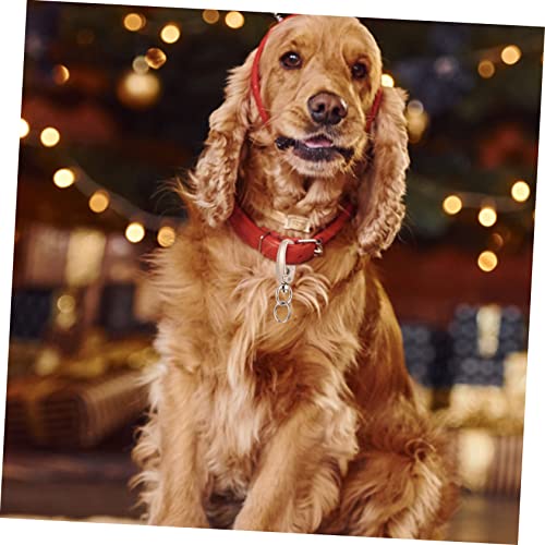 INOOMP 1set Dog Tag Clips Lobster Buckles with Dog Tag Clips and Easy to Install Lightweight for Pet Collars and Leashes