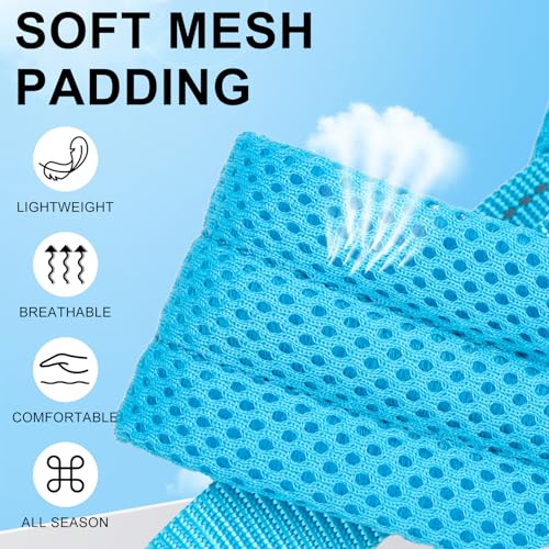 BEAUTYZOO No Pull Dog Harness Medium Sized Dog, Breathable Mesh Padded Dog Harness and Leash Set, Adjustable Reflective Escape Proof Dog Vest Harnessss Quick Fit for Training Walking, Blue M - color: Blue, size: M: Chest 21"-26.7"