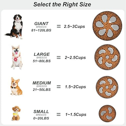 Slow Feeder Dog Bowl-1.5Cups for Small Breeds, Dual Wall Stainless Steel Maze Bowl, Non-Slip Base, Food-Grade Metal Dog Dish to Slow Eating