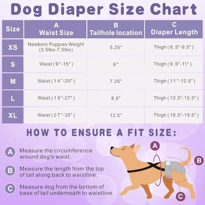 Idepet Female Dog Diapers with Suspender Detachable, 3 Pack Tie Dye Washable Reusable Girl Doggie Diapers Skirts for Small Medium Female Dog in Heat Period Cycle Urinary Incontinence Training XL - size: XL