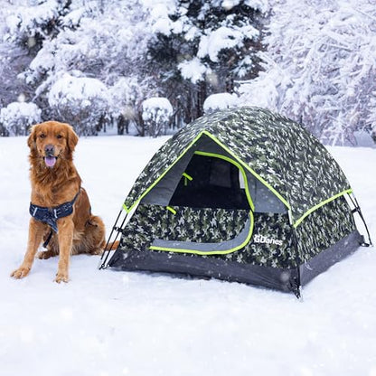 GDanes Camouflage Dog Tent House - Portable Indoor/Outdoor Dog Bed with Soft Pad for Large Dogs, 42 x 42 x 32 Inches - style: Camo