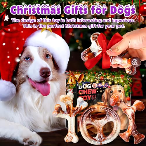 4 Pack Dog Chew Toys for Aggressive Chewers - Tough Indestructible Dog Toys with Bacon Flavor- Durable Nylon Bones Toy for Small Medium Large Breed - Puppy Gifts - size: Medium