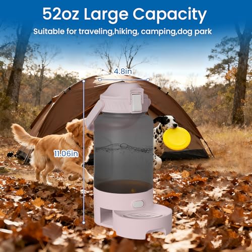 52oz PortableDog Water Bottle, Dog Travel Water Bottle for Camping Hiking Outdoor Walking (Pink) - color: Pink