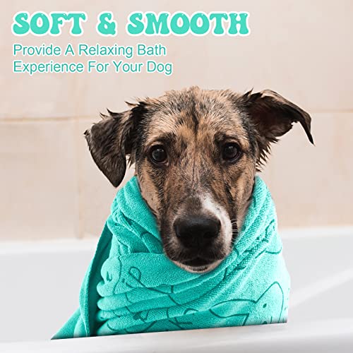 Peryiter 8 Pcs Dog Drying Towels Bulk 55'' x 28'' Pet Grooming Absorbent Microfiber Dog Bath Towels Quick Drying Puppy Bathing Towel for Small Medium Large Cats Pets Bathing Grooming(Cyan) - color: Cyan