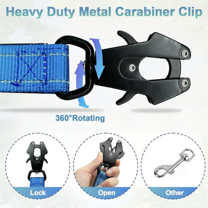 Heavy Duty Hands Free Dog Leash with Quick Release Carabiner and Adjustable No Pull Bungee Dog Running Waist Leash，for Walking and Training with Car Seat Belt 4-6FT (Aquamarine) - color: Aquamarine