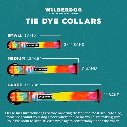 Wilderdog Waterproof Dog Collar - Repels Water & Dirt - Small 11"-15" - Tie Dye - color: Tie Dye, size: Small