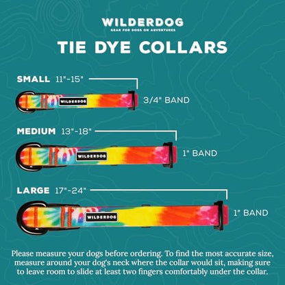 Wilderdog Waterproof Dog Collar - Repels Water & Dirt - Small 11"-15" - Tie Dye - color: Tie Dye, size: Small
