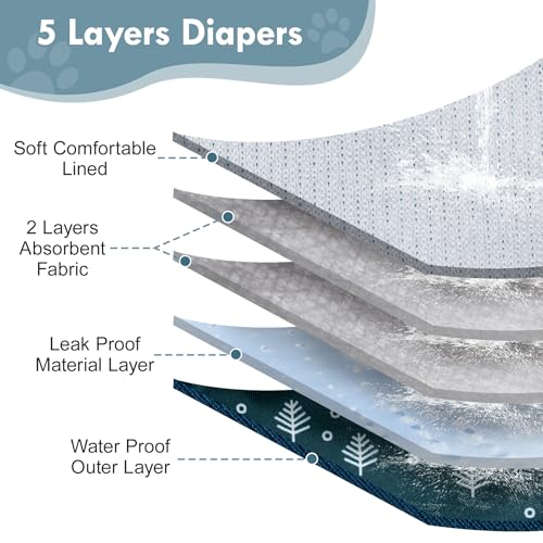 JoyDaog Reusable Dog Belly Bands for Male Dogs Diapers,5 Pack Premium Washable Dog Diapers Male Puppy Nappies Wrap,S - size: Small (Pack of 5)