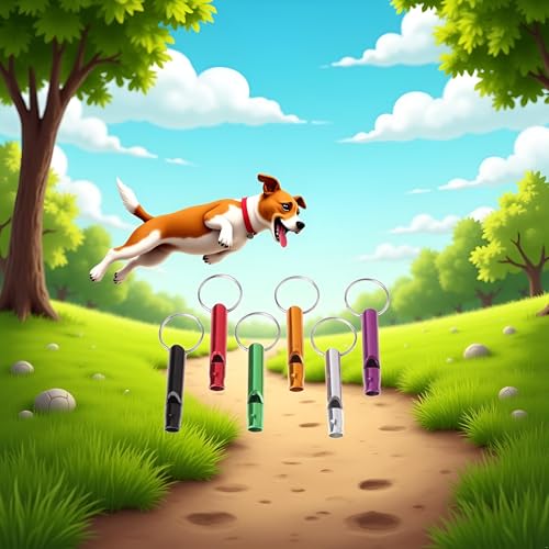 6 Pcs Colorful Metal Ultrasonic Dog Training Whistles, Dog Whistles That Makes Dogs Stop Barking, Dog Whistles That Makes Dogs Come to You, Professional Recall Dog Training Whistles, Pet Dog Whistles