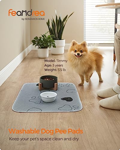 Feandrea Washable Dog Pee Pad, 2 Pack, Reusable, 24 x 18 Inches, S, Waterproof Pet Training, Leakproof, Non-Slip, Super Absorbent, Gray UPTD018G01 - size: S (24"L x 18"W)