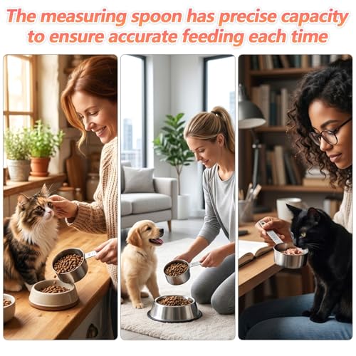 2PCS Half Cup Scoop,Stainless Steel Dog Measuring Food Cup, 125ml Half Cups Measuring Cups, for Feeding Pet, Wet and Dry Ingredients, Dishwasher Safe