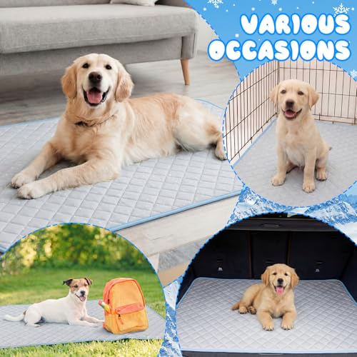 Nuanchu 4 Pack Dog Cooling Mat for X-Large Dogs, 39'' x 59'' Self Cooling Dog Pad with Storage Bags Pet Bed Blanket for Dogs, Breathable & Washable for Summer Indoor Outdoor Crate Car Seat Travel - size: XL-large(39 x 59")