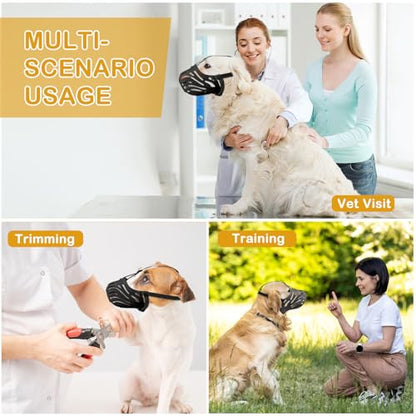 Dog Muzzle, Soft Breathable Dog Muzzles Suitable Dogs, Adjustable Basket Muzzles Prevents Chewing and Biting for Grooming Trimming Training - size: S ( 22lb )