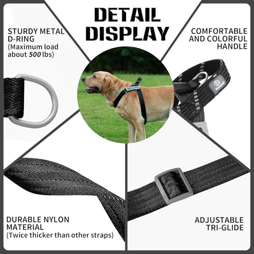Service Dog Harness and Leash Set, No-Pull Service Dog Vest with 4 PCS Reflective Patches, Dog Vest Harness with Handle, Pet Harness for Small Medium Large Dogs in Training (Black, S) - color: Black (Leash + Harness + 4 Patches), size: Small (Chest: 19-25