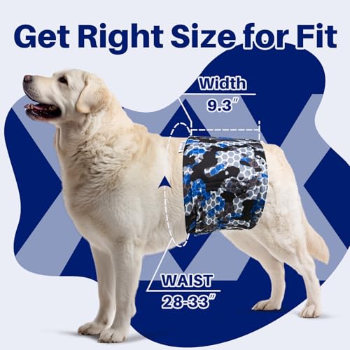 Pet Soft Dog Diapers Male, 5 Pack Male Dog Belly Bands, High Absorbing Washable Males Dog Wraps for Doggie Puppy(Camo, XXL) - size: XXL