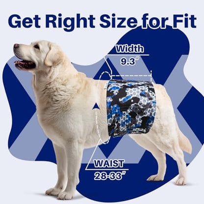 Pet Soft Dog Diapers Male, 5 Pack Male Dog Belly Bands, High Absorbing Washable Males Dog Wraps for Doggie Puppy(Camo, XXL) - size: XXL