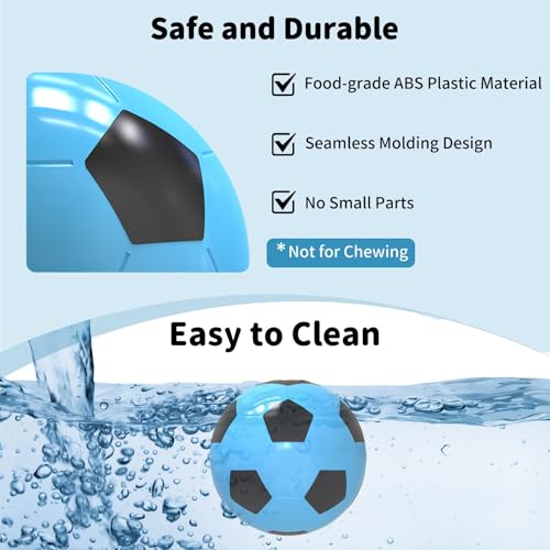 Interactive Dog Toys Treat Dispensers - Giggle Squeaky Dog Soccer Ball Rewards Puzzle to Keep Them Busy, Mental Stimulation Enrichment Food Dispensing for Small Medium Large Breeds, Blue - color: Blue