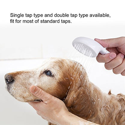 Pet Shower Spray Head,Handheld Hose Faucet Hose Push On Bath Tub Sink Attachment Washing Hair Hairdresser Kit(Single head)