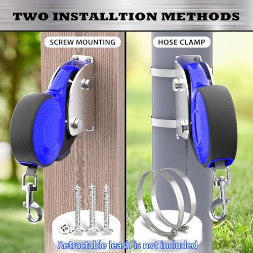 Heavy Duty Retractable Dog Leash Holder,Secure Wall Mount Dog Hitch and Parking Station for All Size Retractable Leashes,Rustproof&Chewproof Safety Anchor Use Indoor-Outdoor - size: Standard