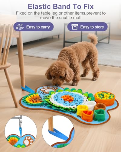 Snuffle Mat for Dogs, Pet Sniffing Pad for Medium & Small Dogs, 25 x 17 in, Slow Feeder Dog Treat Mat for Training & Stress Relief, Improves Sniffing Abilities, Non-Slip Bottom, Easy to Clean - size: 25*17in