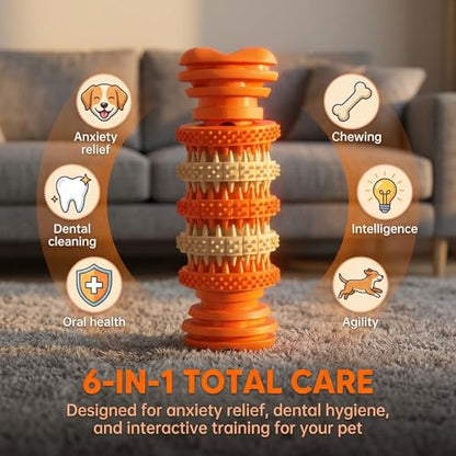 Dog chew Toys, Suitable for Teething Pets, Durable, and Good for Dental Cleaning. Interactive Dog Toys for Small, Medium, and Puppy chewers. - color: Bone