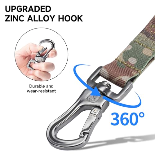 EXCELLENT ELITE SPANKER Military Bungee Dog Leash Elastic Leads Rope with 2 Padded Control Handle for Medium and Small Dogs (MCP) - color: MCP