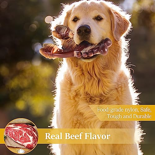 NEZIN Dog Chew Toys, Indestructible Dog Toys for Aggressive Chewers, Tough Dog Toys, Durable Dog Chew Toys for Large Medium Breed, Interactive Dog Toys with Real Beef Flavor (Lobster) - color: Lobster