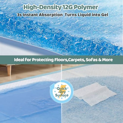Gimars XL 6-Layer Ultra Absorbent 1200ml 48-Hour Leak-Proof Dog Pee Pads, Quick Dry Extra Large Puppy Pads for Puppy Training, Senior & Incontinent Dogs, Cats, Overnight Use, 28"x34", 30 Count - size: 28"x34"- Blue 30 Counts
