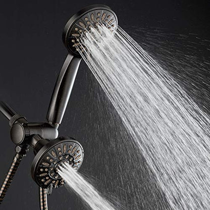 AquaDance Oil Rubbed Bronze Premium High Pressure 48 3-Way Combo for The Best of Both Worlds – Enjoy Luxurious Rain Head and 6-Setting Hand Held Shower Separately or Together - color: Oil Rubbed Bronze