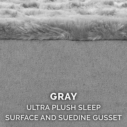 Furhaven Replacement Dog Bed Cover Ultra Plush Faux Fur & Suede Mattress, Machine Washable - Gray, Jumbo (X-Large) - color: Gray, size: Jumbo (X-Large) (Pack of 1)