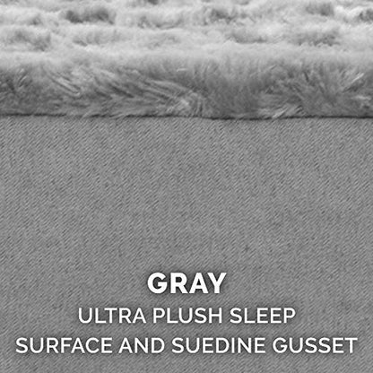 Furhaven Replacement Dog Bed Cover Ultra Plush Faux Fur & Suede Mattress, Machine Washable - Gray, Medium - color: Gray, size: Medium (Pack of 1)