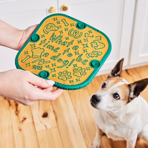 WOOF FlipMat Easy-to-Clean Lick Mat for Dogs l- Slow Feeder Mat with Double-Sided-Non-Slip Design - BPA-Free Silicone - Lick Mat - Interactive Dog Toys - Green - color: Green, size: Standard