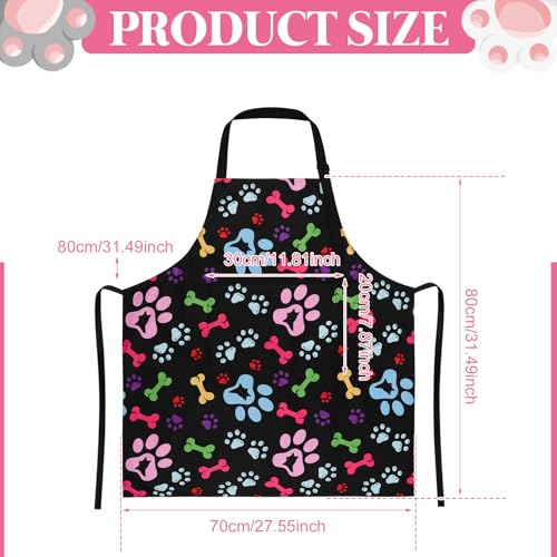 Dog Grooming Waterproof Apron with 2 Pockets, Cute Animals Puppy Dog Pets Apron - style: Dog Paw Silhouette