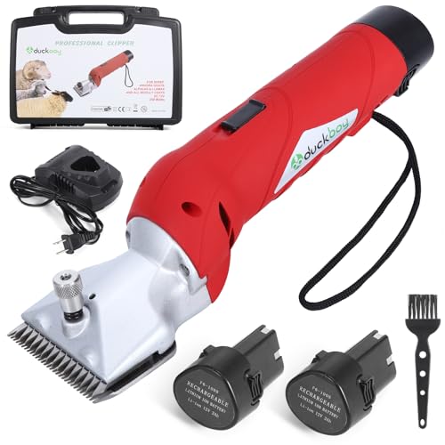 DUCKBOY Cordless Horse Clipper, Rechargeable Battery Powered Animals Shears Grooming Tools for Shaving Fur Wool Tool, Large Livestocks, Llamas, Cattle, Alpacas, Thick Coat Animals Trimmer - size: Cordless 250 W