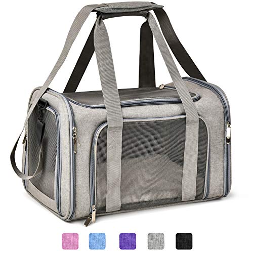 Henkelion Large Cat Carriers Dog Carrier Pet Carrier for Cats Dogs Puppies up to 25Lbs, Big Dog Carrier Soft Sided, Travel Puppy Carrier - Large - Grey - color: Grey, size: 20.0"L x 13.0"W x 13.0"H