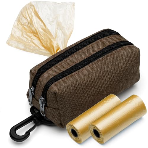 Premium Dog Poop Bag Holder for Leash - Convenient Dog Poop Bag Dispenser with Durable Design - Stylish Accessory for Easy Cleanup - Ideal for Dogs, Puppies, and Outdoor Walks - Coffee - color: Coffee