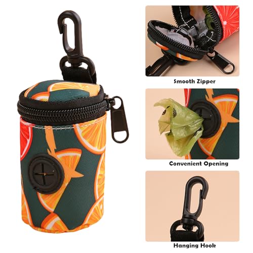 Dog Poop Bag Holder for Leash, Doggie Waste Bag Dispenser, Soft Fabric Dog Poop Bag Holder for Walking Accessories (Red) - color: Red