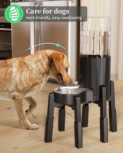 CZPET Dog Water Dispenser Stand, Holder for Pet Automatic Feeders, Width and Height Adjustable Elevated Stand for Pet Feerders, Suitable for Large Dogs [Stand Only] - size: H: 7.09-11.42'', W: 6.1*9.8''-8.5*14.57''