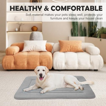 Dog Bed Soft Dog Crate Bed Pad Mat, 36 in Non Slip Bottom Washable Beds for Medium and Large Dogs, Pet Bed Mattress Kennel Pad, Clay Gray - color: Clay Gray, size: 36.0"L x 23.0"W x 1.2"Th