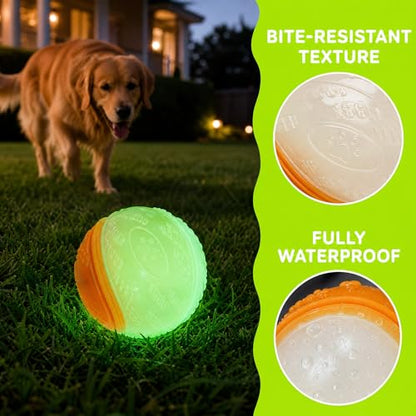 6Pcs Squeaky Glow in the Dark Dog Balls, Durable Rubber Glow Balls for Dogs, High Bounce Interactive Dog Glow Ball, 2.5Inch Universal Size for All Dogs—Indoor Outdoor Light Up Ball (Glow in the Dark)