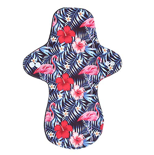 7pcs Pack Reusable Washable Cloth Incontinence Pads Including 6pcs Heavy Flow Bamboo Charcoal Reusable Menstrual Pads Cloth Mama Sanitary Pad + 1pc Mini Wet Bag - color: 7 Pieces Set A3, size: Heavy Flow Bamboo Charcoal
