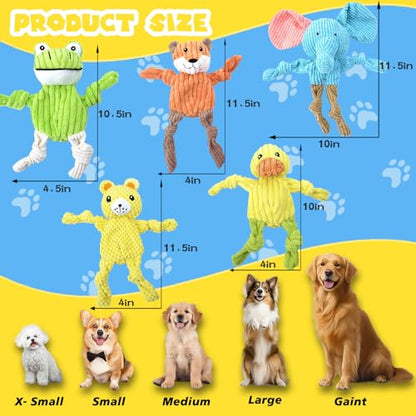 MRSOHRET 5 Pack Dog Toys Squeaky, Tough Stuffed Plush Puppy Chew Toys for Teething, Durable Plush Dog Toy for Large Medium Small Breed to Keep Them Busy, No Stuffing Crinkle Dog Toys - style: No Stuffing Crinkle Dog Toys
