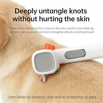 2-in-1 Pet Self-Detangling & Grooming Comb,Cats & Dog Dematting Brush & Undercoat Rake,Effective Tangle Remover, Gentle on Skin,Ergonomic Non-Slip Handle for Long,Thick, or Curly Fur