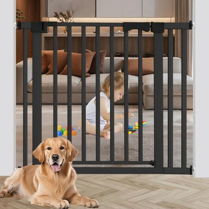 30-41 Inch Extra Wide Outdoor Baby Gate/Dog Gate, Indoor Pet Gate for Doorways, Hallways and Stairs No Drilling, Auto Close, Pressure Mounted Safety gate for Babies,Pets, Black - size: Black 30-40inches wide