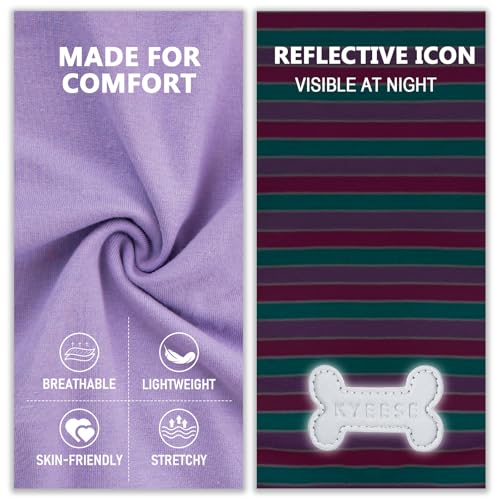 KYEESE 2Pack Dog Shirt, Soft Striped Dogs T Shirts, Lightweight Doggie Tank Top Cat Clothes, Sleeveless Dog Shirt for Small Dogs, Stretchy Pet Vest, Purple+Blue Striped, Small - color: 04# 2Pack (Purple+Purple Striped), size: Small (4-7lbs)