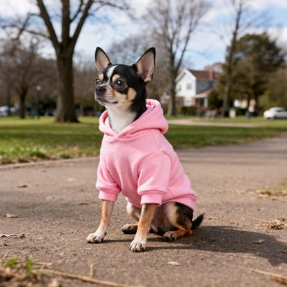 Idepet Pet Dog Hoodies Dog Clothes for Small Dogs Vest Chihuahua Clothes Warm Coat Jacket Autumn Puppy Outfits Cats Dogs Clothing(S,Pink) - color: Pink B, size: Small