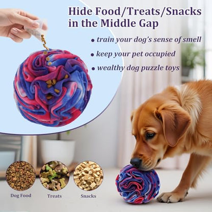Ablechien Snuffle Ball for Dogs, Sniffle Interactive Treat Toy, Washable Puppy Treat Toy, Foraging Puzzle Ball Toy, Mind Games for Dogs, Enrichment Dog Toys - color: Violet