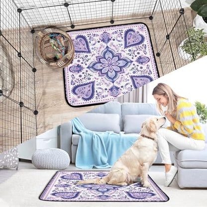 Qilmy Mandala Pet Mat, Waterproof Reusable Dog Training Pad Anti-Slip Pet Creat Pad for Small Medium Large Dogs and Cats - size: Medium+Large