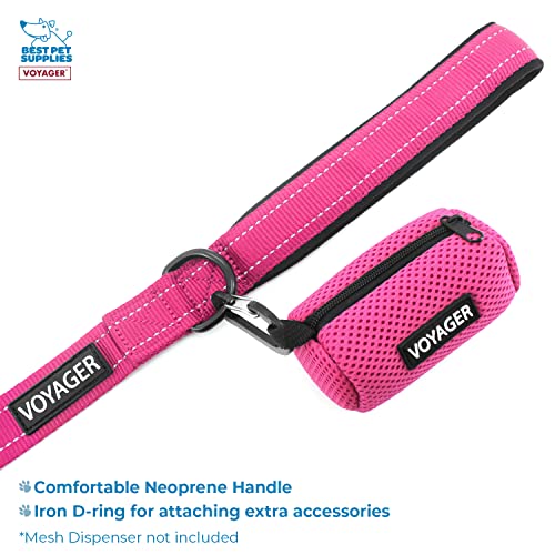 Best Pet Supplies Voyager Step-in Lock Pet Harness w Reflective Pet Leash Combo Set with Neoprene Handle 5ft - Supports Small, Medium and Large Breed Puppies/Cats - Fuchsia Set, XXXS - color: Harness Leash Set (Fuchsia), size: XXXS (Chest: 10.5 - 13")