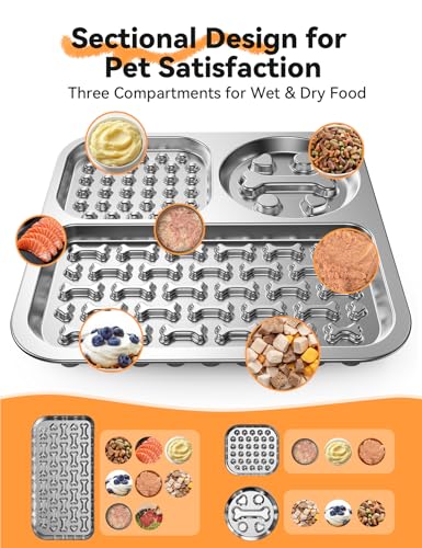 Stainless Steel Lick Mat for Dogs and Cats - FEELNEEDY Large Licking Pad with Suction Cups, Chew-Proof, Non-Slip Pet Licky Mat for Boredom Reducer and Anxiety Relief, Easy to Clean (1Pack)